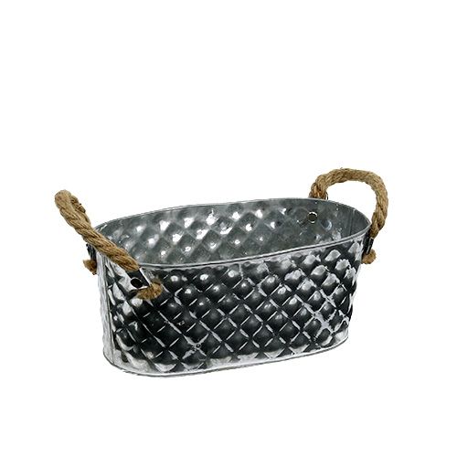 Floristik24 Zink skål oval 23cm x 12cm H10,5cm