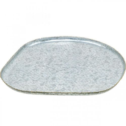 Artikel Dekorativ bakke, metalbakke, zinkbakke, antik look, 39,5 cm