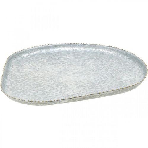 Artikel Dekorativ bakke, metalbakke, zinkbakke, antik look, 30,5 cm