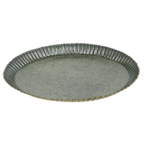 Artikel Dekorationsplade zinkplade metalplade antracitguld Ø24cm