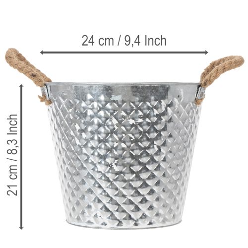 Zinkpotte, diamantformet, med