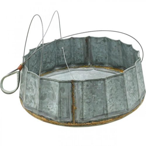 Artikel Blomsterkurv metal dekorativ skål zink antik Ø25,5cm H8,5cm