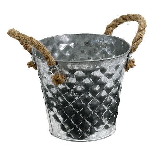 Zinkgryde med rebhåndtag Ø14,5cm H13cm
