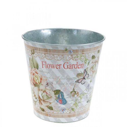 Floristik24 Sommer dekoration blomsterpotte metal roser planter Ø11,5cm H10,5cm
