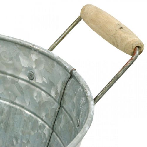 Floristik24 Zinkbalje blomsterkar metal træhåndtag L57,5cm B31,5cm