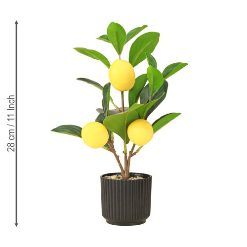 Artikel Citrontræ i Pot Kunstig i Grøn Gul H28cm