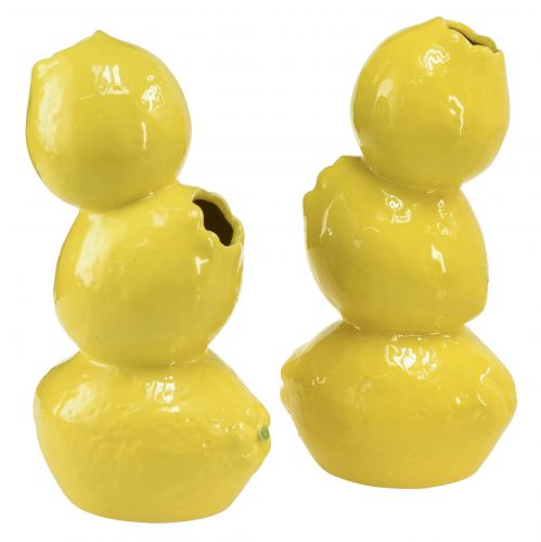 Artikel Citronvase blomstervase gul sommerdekoration keramik H20cm