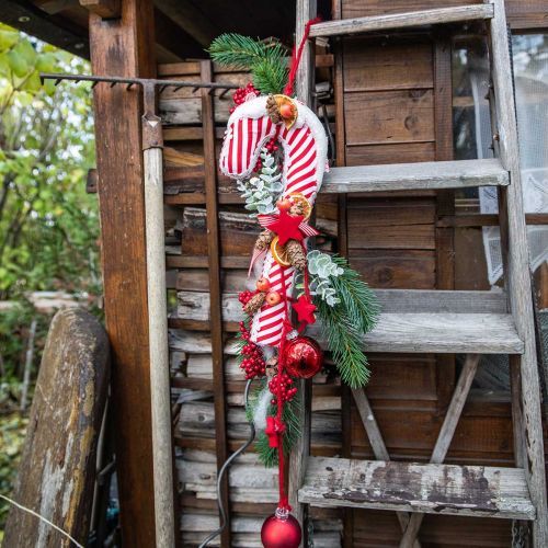 Floristik24 Candy Cane Deco Large Christmas Rød Hvid Stribet H36cm