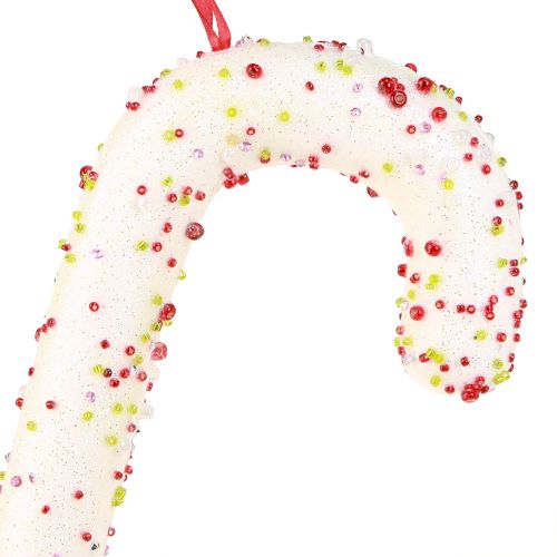 Artikel Candy cane dekoration bøjle hvid glitter farverig H30cm 4stk
