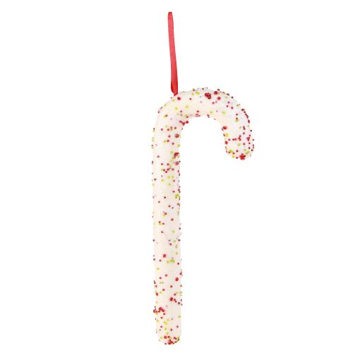 Artikel Candy cane dekoration bøjle hvid glitter farverig H30cm 4stk