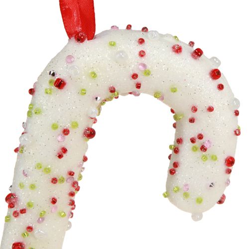 Artikel Candy cane dekoration til ophæng i hvid, farverig, H20cm, 6 stk