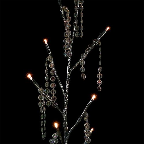 Floristik24 Gren sølv med diamanter LED 75 cm sæt med 2