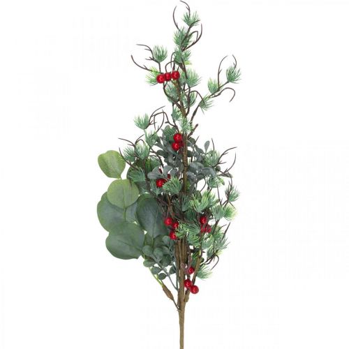 Julegren kunstig grønne røde bær dekoration 70cm