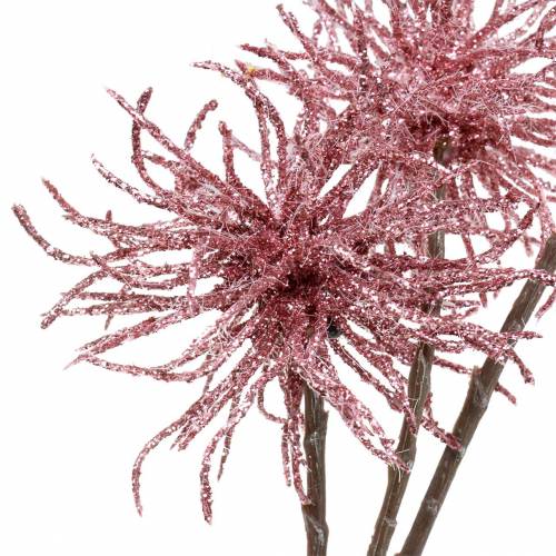 Artikel Kunstig klematis gren pink med glitter 46cm