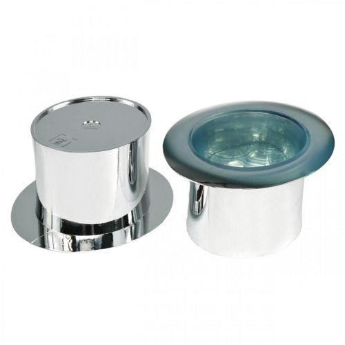 Floristik24 Cylinder til plantning, nytår, dekorativ hat, nytårsaften dekoration sølv H6,5cm L12cm 9stk