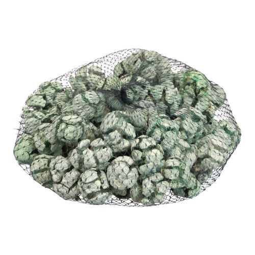 Artikel Cypreskegler frostet naturdekoration 3cm grøn 500g