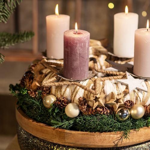 Floristik24 Adventsdekoration, juledekorationsstjerne, dekorativ stjernejute B31cm 4 stk