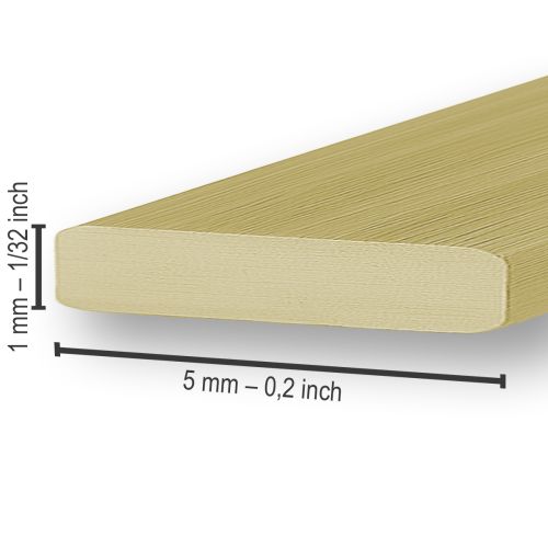 Artikel Fladtråd aluminium guld 5mm x 1mm 2,5m