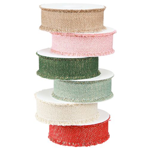 Floristik24 Frynset bånd dekorative bånd glitter farvet 40mm 15m