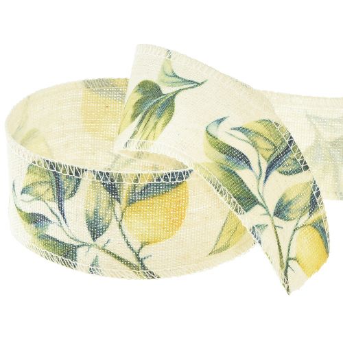 Floristik24 Bånd citroner og blade dekorative bånd bomuld 40mm 10m