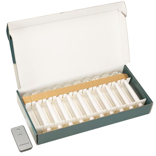 Artikel LED-trælys, spidse lys med krystal, gult lys, 31 cm, 10 stk.