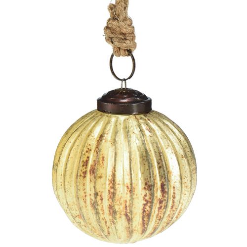 Trækugler guld julekugler glas Ø7cm H7,5cm 6stk