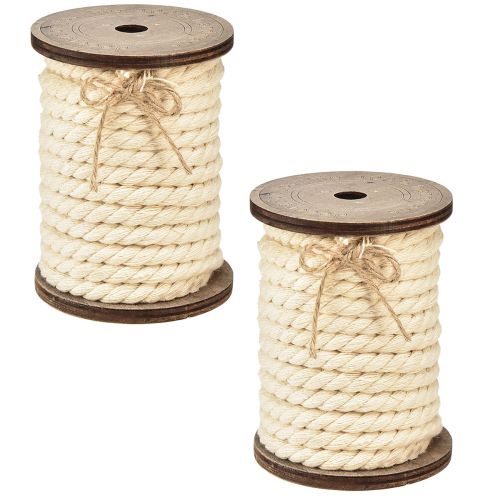 Artikel Bomuldssnor dekorativ ledning creme Ø6mm 5m hver 2stk