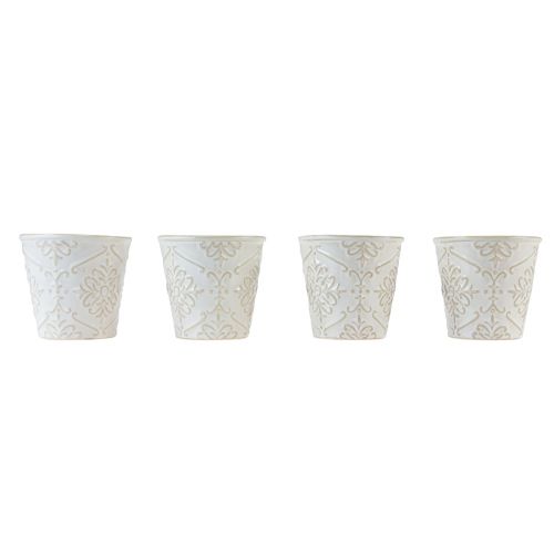 Artikel Plantekasse keramisk plantekrukke hvid Ø7cm H8cm 4stk