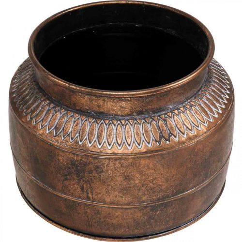 Floristik24 Plantekasse stor metal kobber relief dekorativ plantekasse Ø31,5cm H23cm