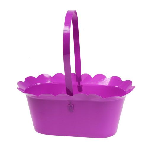 Floristik24 Plastkurv med ovalt sort greb. 21 x 11 x 9,5 cm 10stk