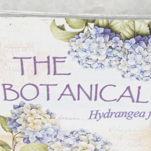 Artikel Oval metalblomsterskål med håndtag, til hortensiaer, 32×15×15 cm