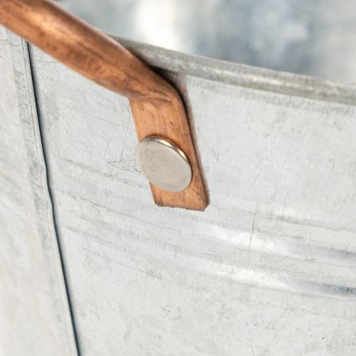 Artikel Rund blomsterskål med hanke, metalskål Ø17,5 cm H9 cm