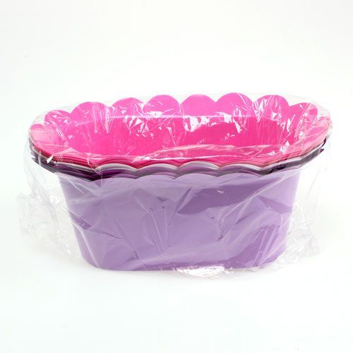 Floristik24 Dekorativ planteskål plast oval 22x12cm 10stk