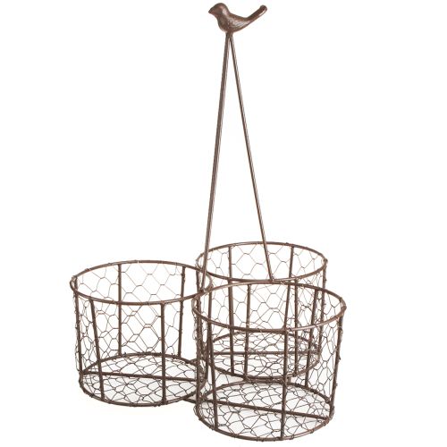 Artikel Urtepotte keramik netkurv metal brun Ø30cm H11,5cm
