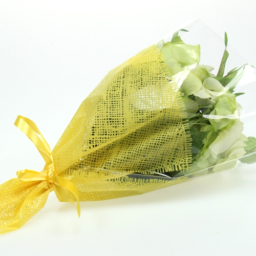 Artikel Blomsterpose jutemønster gul L36cm B25cm - 12cm 50 stk