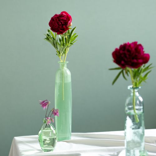 Artikel Blomstervase glas dekorativ vase i grøn høj Ø6,5 cm H30 cm