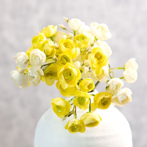 Artikel Kunstig Ranunkelbuket, Langtidsholdbar Blomsterdekoration til Foråret, 32 cm, 5 Stk.