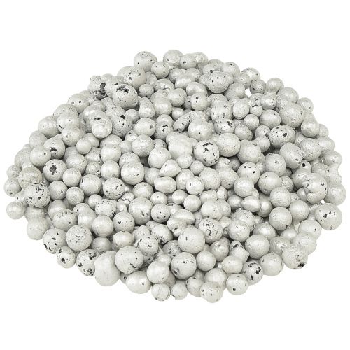 Floristik24 Strålende dekorative perler 4mm - 8mm hvide 1l