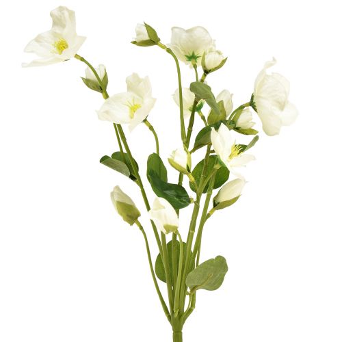 Artikel Juleroser kunstige blomster hvid julepynt 37cm 2stk