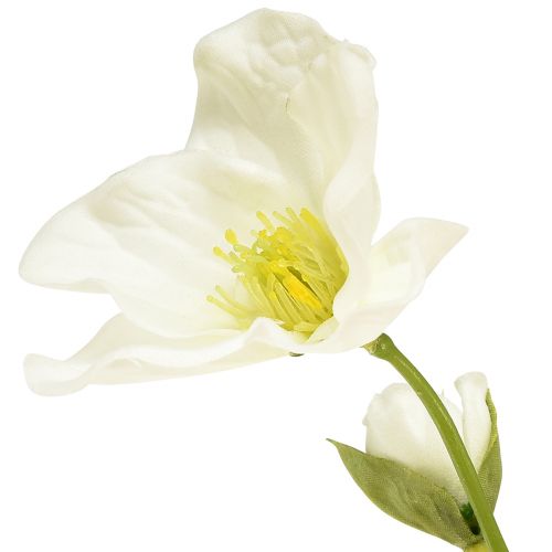 Artikel Juleroser kunstige blomster hvid julepynt 37cm 2stk