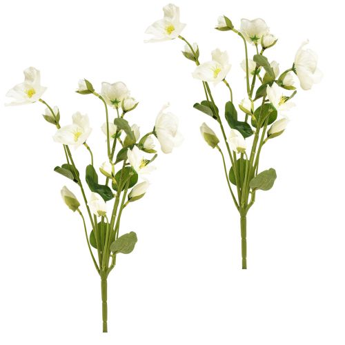 Artikel Juleroser kunstige blomster hvid julepynt 37cm 2stk