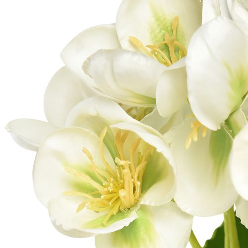 Artikel Juleroser hvide kunstige blomster som en buket på 18 blomster 60cm