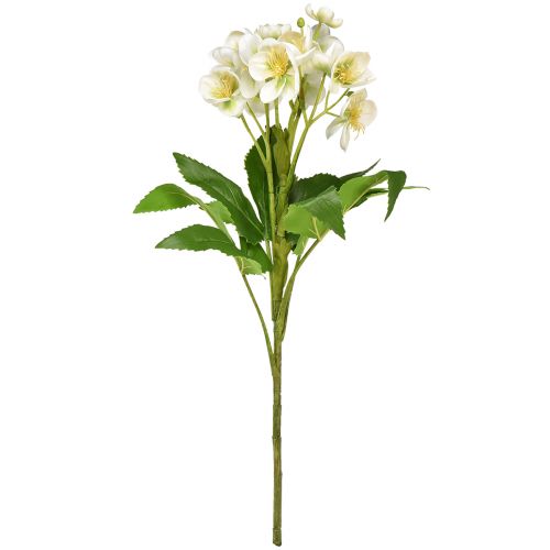 Artikel Juleroser hvide kunstige blomster som en buket på 18 blomster 60cm