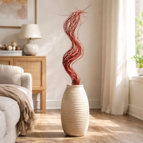 Artikel Tørret dekorativ gren af krøllet pil til kreativ blomsterdekoration og boligtilbehør 80 cm 70 g