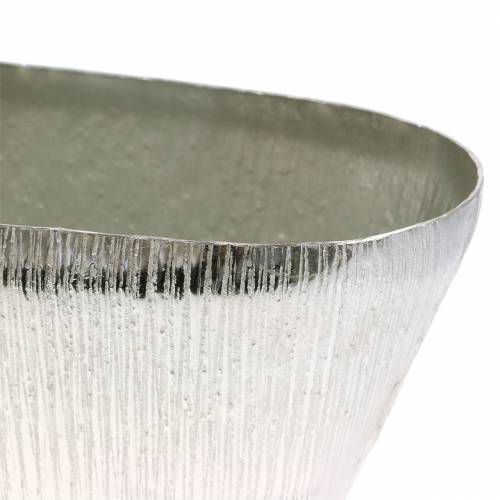Floristik24 Dekorativ gryde oval sølv 40cm x 13cm H13cm