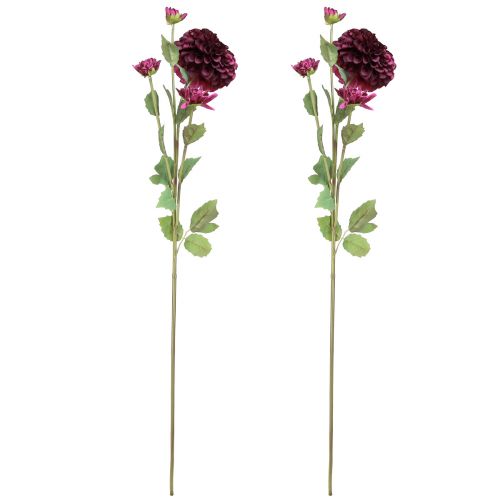 Artikel Dahlia kunstige blomster med lilla blomster Ø10cm L80cm 2stk