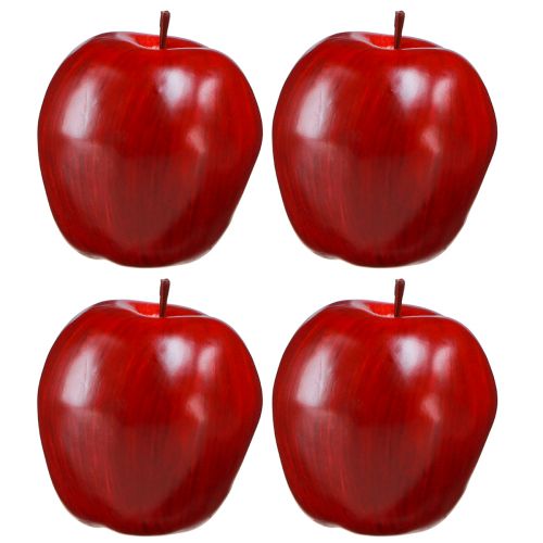 Artikel Deco æblerød Deco frugt Ø8cm H9,5cm Rød Lækker 4 stk