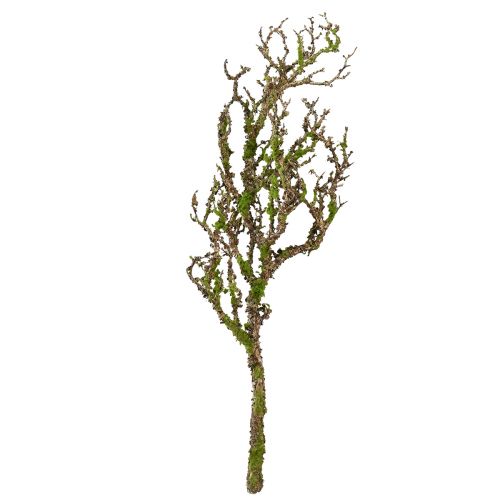 Artikel Dekorativ gren med mos kunstig efterårsdekoration grågrøn L78cm