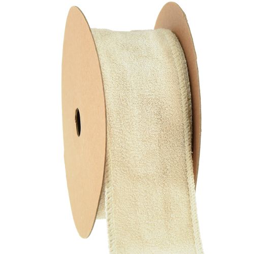 Dekorativt bånd fløjl bånd dekorativt bånd smykker bånd beige B50mm L8m