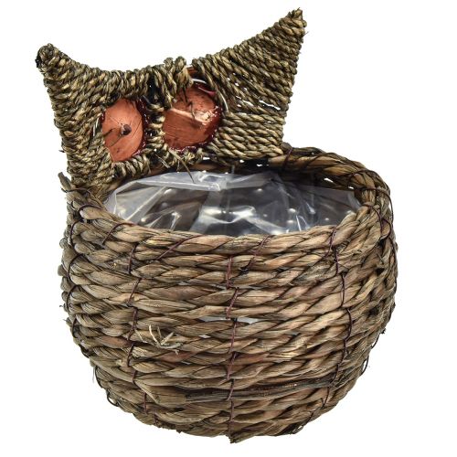 Artikel Dekorativ ugleplantepottepotte halm gråbrun 16×11cm